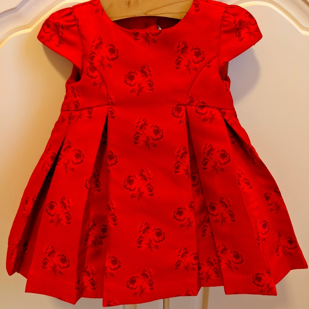 Janie & Jack 3-6mo Red Satin Special Occasion Dres